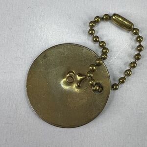 Vintage Brass Hotel Key Room Dog Chain #67 Keychain Keyring 1.5"